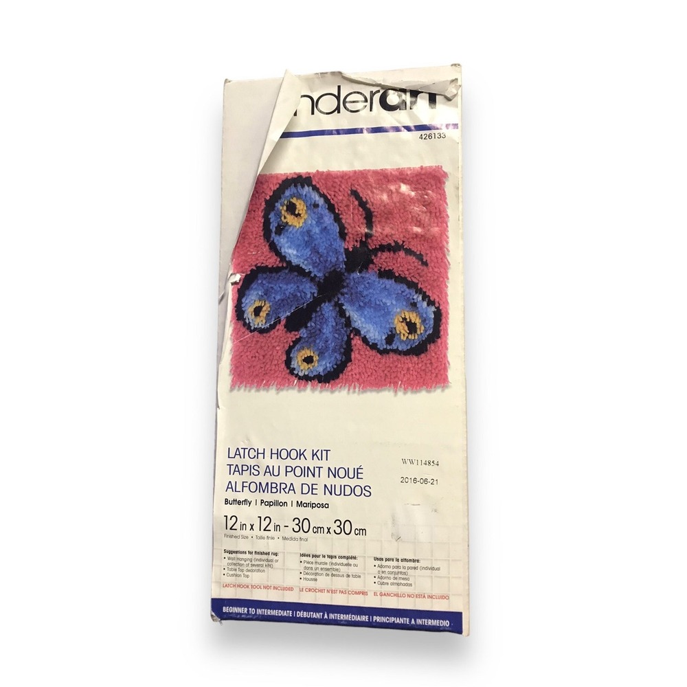 New Wonderart Latch Hook Butterfly Kit